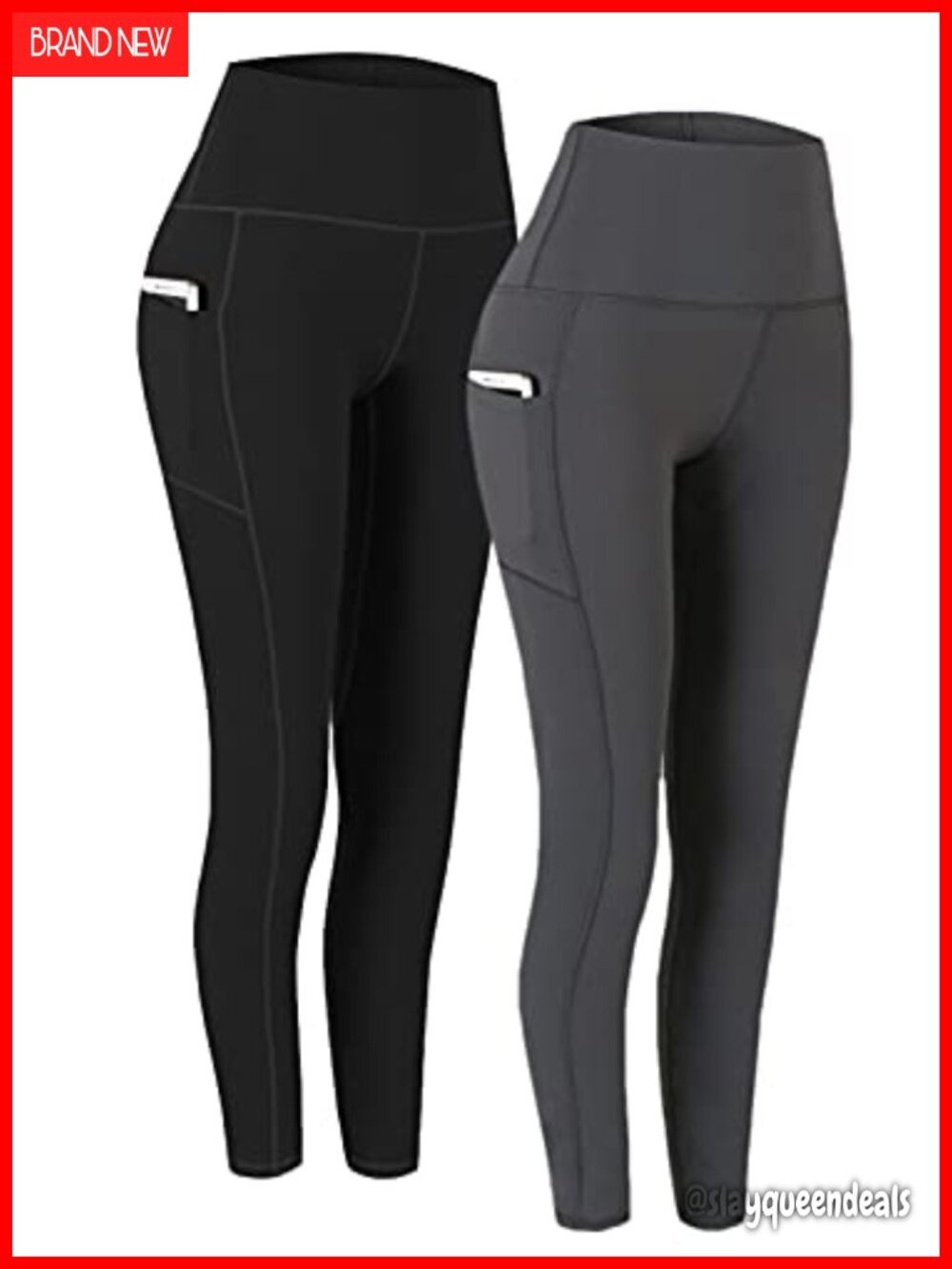 Fengbay High Waist Yoga Pants with Pockets Workout Leggings Capri